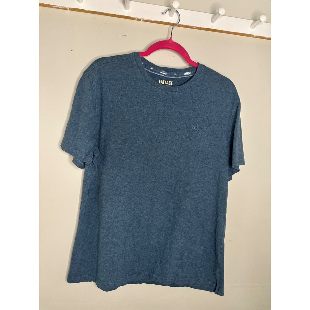 FatFace Organic Cotton Crew Neck Tee Teal Blue Mens Medium Casual